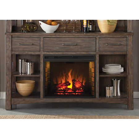 Rustic Buffet with Fireplace